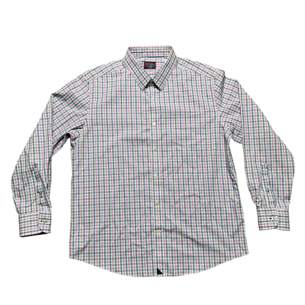 NWOT UNTUCKit Slim Fit Button Down Shirt Cotton Blue Purple Mens Size XL